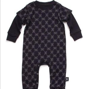 Nununu mini skulls long sleeve playsuit 12-18mo